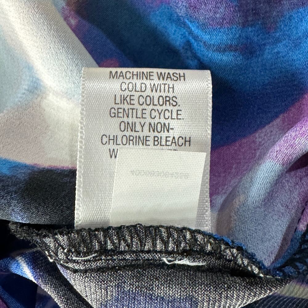 Dana Buchman Large Top Floral 3/4 Sleeves Round Neck Stretch Lightweight Knotted - Picture 9 of 9